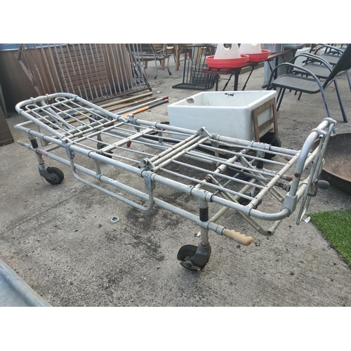 78A - VINTAGE METAL STRETCHER TROLLEY