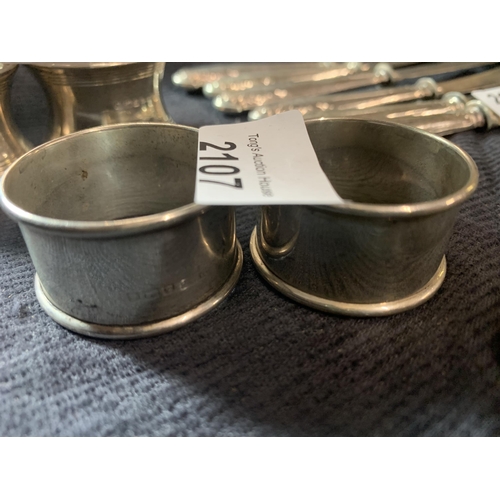 2107 - Pair of Hallmarked Sterling Silver napkin rings