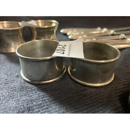 2107 - Pair of Hallmarked Sterling Silver napkin rings