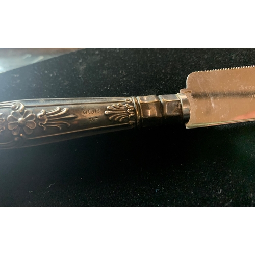 2112 - Hallmarked Sterling Silver handled knife and Silver plated knife