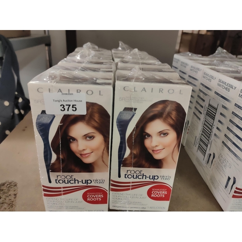 375 - BRAND NEW
12 BOXES OF CLAIROL PERMANENT ROOT TOUCH UP IN MEDIUM AUBURN/REDDISH BROWN