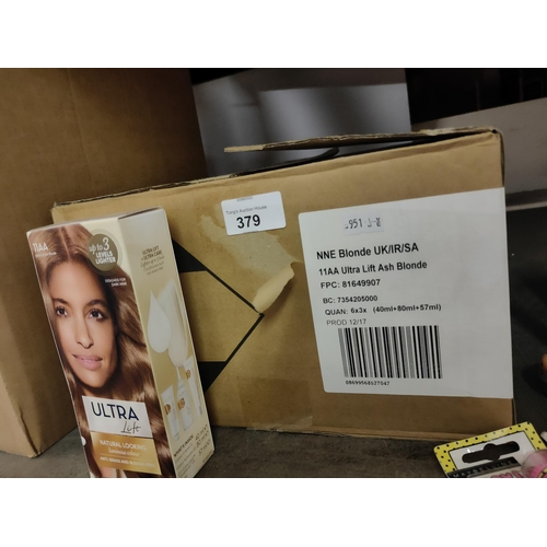 379 - BRAND NEW
18 BOXES OF CLAIROL ULTRA LIFT ASH BLONDE PERMANENT HAIR DYE