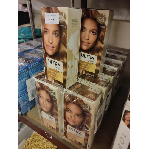 387 - BRAND NEW
14 BOXES OF CLAIROL PERMANENT ULTRA LIFT ASH BLONDE HAIR DYE