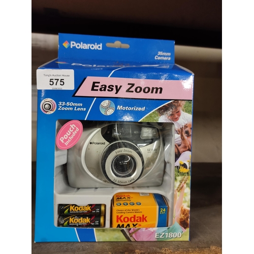 575 - NEW IN BOX Polaroid easy zoom 35mm motorized camera EZ1800 complete with film and batteries