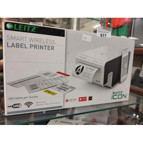 617 - BRAND NEW IN BOX Leitz icon smart wireless label printer prints 200 labels a minute works with windo... 