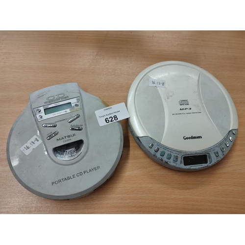 628 - Two portable CD players, Matsui CD304 and goodmans mp3.