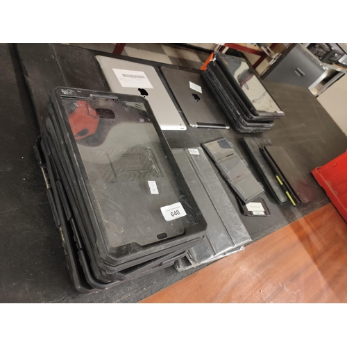 640 - Collection of tablet cases and some parts.