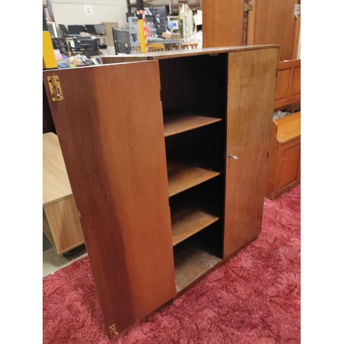 695 - Lovely aged lockable cupboard with 4 shelves, approx 24 x 38