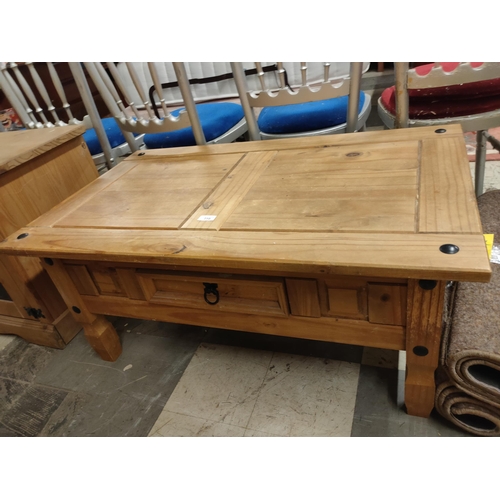 710 - Lovely chunky coffee table with drawer. Perfect addition to a country style living room