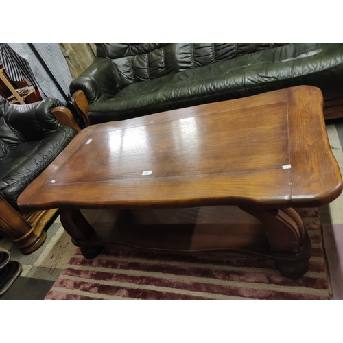 734 - Great ;looking large wooden coffee table with shelf,  measures 124 x 62 cm approx