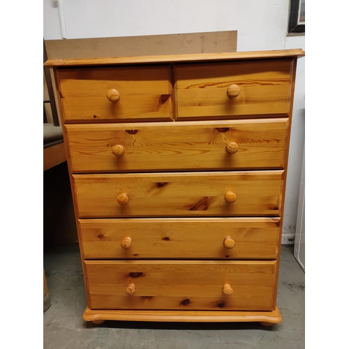 752 - Pine 2 over 4 chest of drawers.