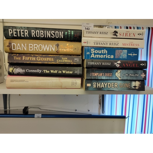 143 - Collection of books including Dan Brown and Tiffany Reisz