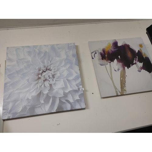 342 - 2 very large floral canvases