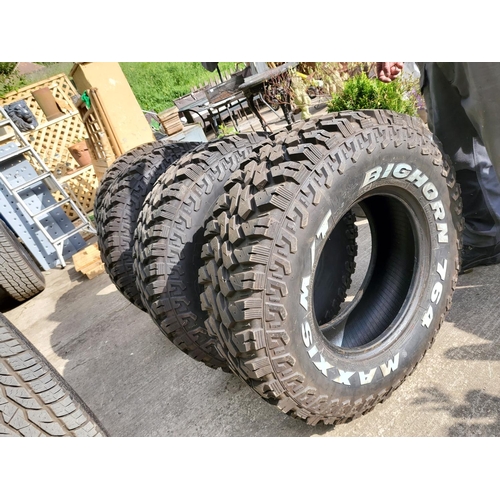 301 - £150 PAID EACH BIGHORN MUD TERRAIN TYRES 265/75/16 (FIT LAND ROVER LOT 300) OR ANY  4X4  MAXIS  AT