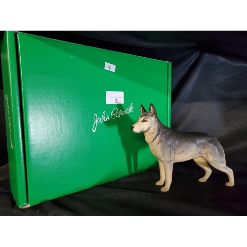 2 - Beswick German Shepherd figurine, with box. Beautiful piece in immaculate condition