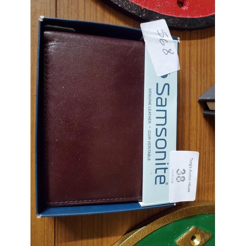 38 - Stylish Samsonite Genuine Leather wallet, as new