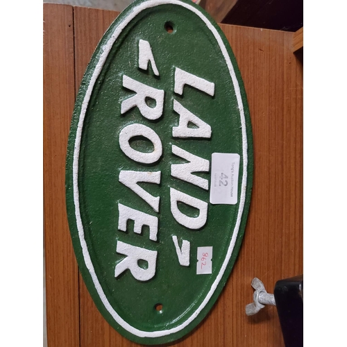 42 - Heavy metal plaque depicting the Land Rover logo
Diameter approx 10 inches