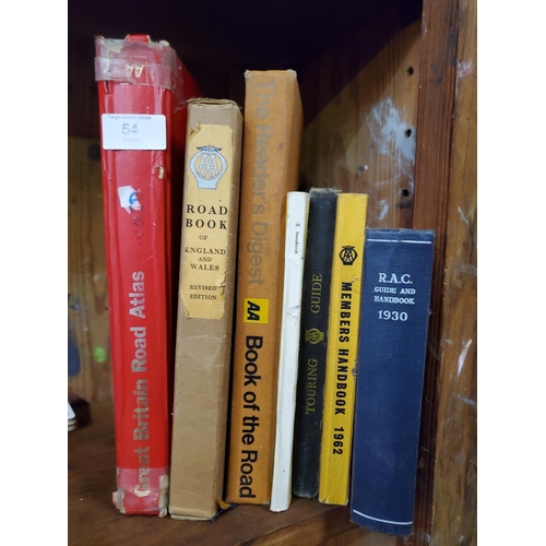 54 - Vintage collection of AA and RAC road books and handbooks