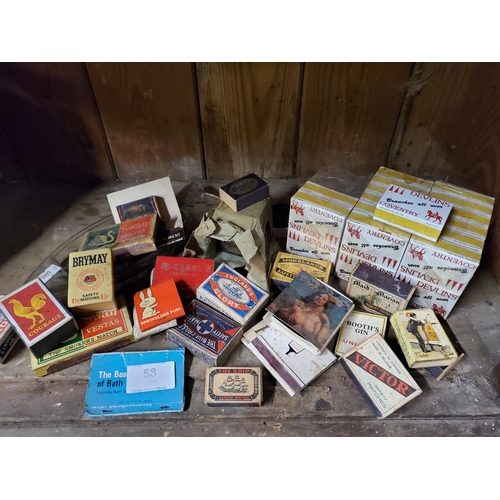 58 - Large vintage collection of matchboxes and match books