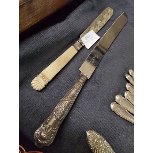 137 - Lovely pair of decorative knives with silver handles *