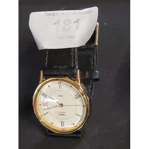 181 - Vintage yellow and gold colour Chalet 17 Jewels incabloc Maun watch, in good working order *