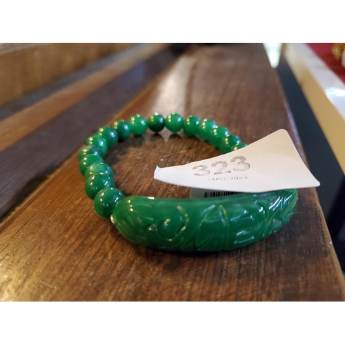 323 - Green Jade gemstone bracelet