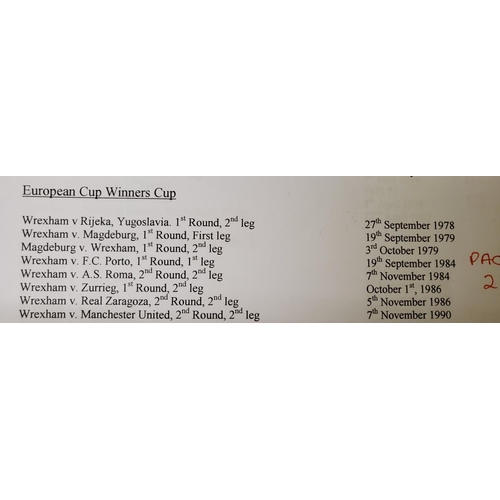 63 - Selection of 8 programmes from the European Cup Winners cup featuring Wrexham FC from 1978 to 1990, ... 