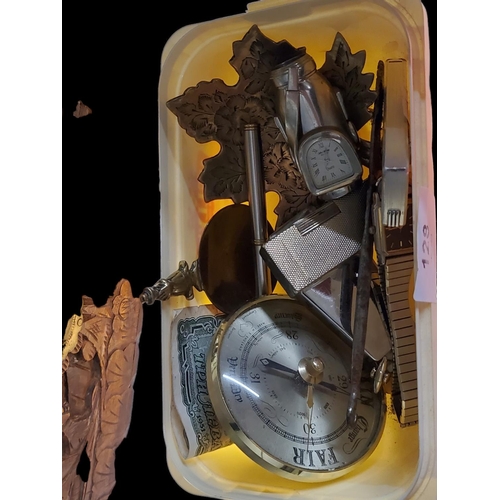 128 - A fab selection of assorted collectibles, including lighters and clocks plus much more