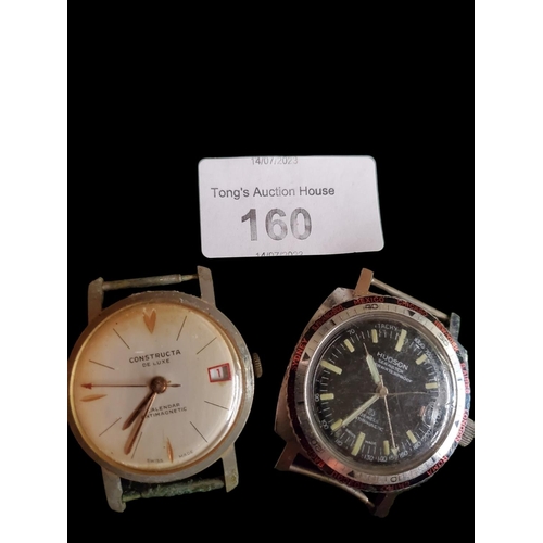 160 - 2 vintage wrist watches Hudson and constructa