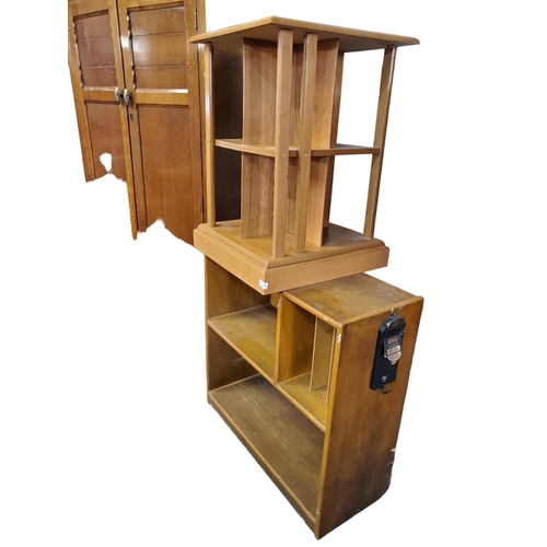 344 - Two pieces in Lot 344.
21st century pine square bookcase in the style of a revolving bookcase. Good ... 