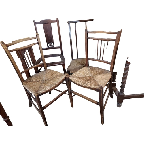 346 - Lot 346 consists of four chairs. This lot would be a great buy for any budding chair restorers. 
Two... 