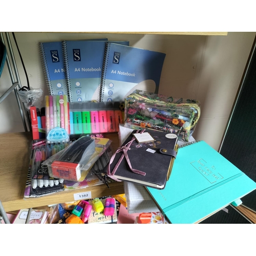 1382 - Great selection of stationary including highlighters, A4 notebooks, sharpies and much more