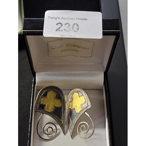 230 - Fabulous 925 sterling silver large earrings by Kate Wainwright Designware. Fully hallmarked