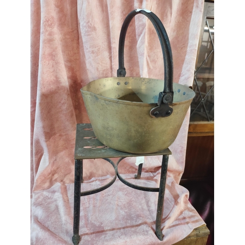 18 - Really nice brass spouted bucket on a metal stand