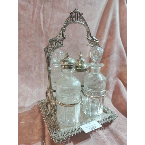 247 - Silver plated cruet set