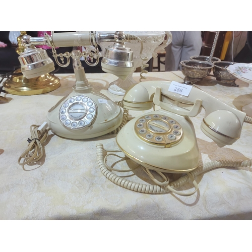 258 - 2 very stylish and retro telephones but both with push button 
