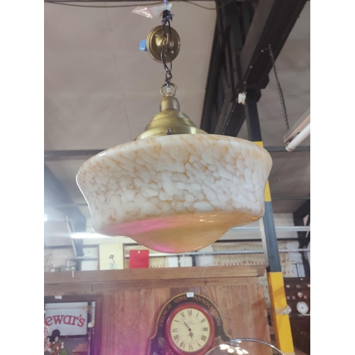 277 - Lovely retro hanging glass light bowl