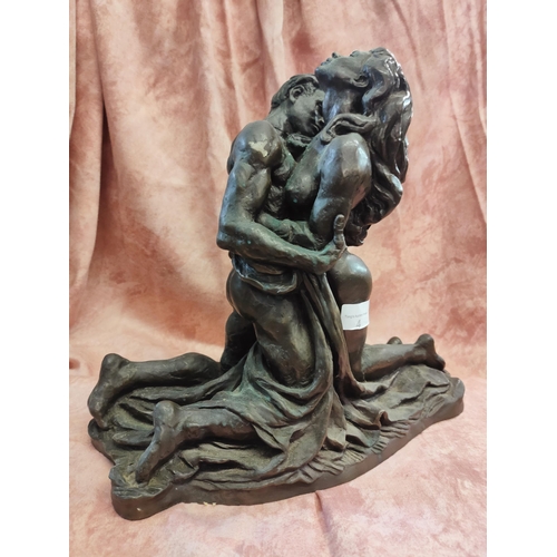 4 - Large beautiful bronze sculpture The Poetry of Love 12