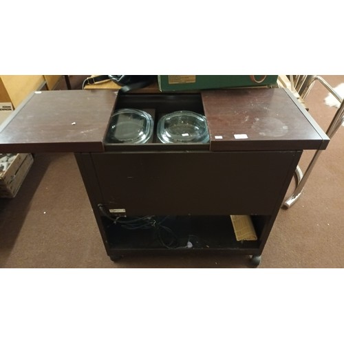 1029 - Good working order Fabulous retro hostess trolley in lovely condition. Includes 3 glass serving dish... 