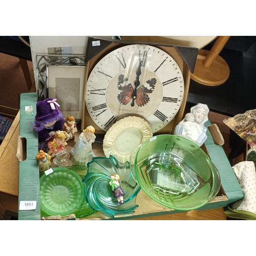 1051 - Lovely decorative job lot including coloured glass bowls, figurines and much more