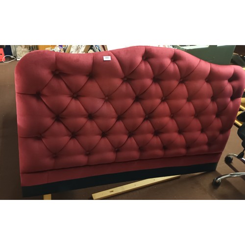 1053 - Gorgeous deep red padded double bed headboard