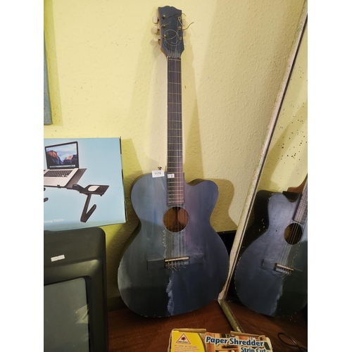 1178 - Lovely blue painted acoustic guitar