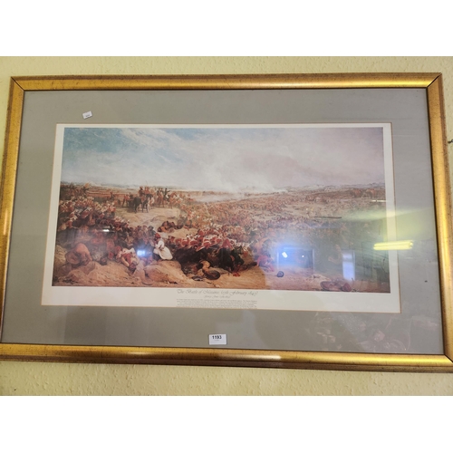 1193 - Fabulous framed and glazed print of the Battle of Meeanee from 1843. Measures 105 x 68cm approx