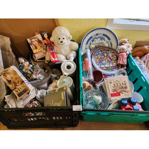 1195 - Large mixed bundle including foreign costume dolls, teapots, decorative plates, CD's and so much mor... 