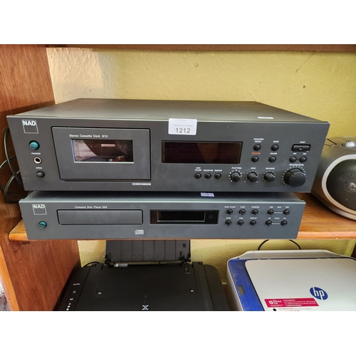 1212 - NAD stereo cassette player recorder deck with a NAD CD player 524