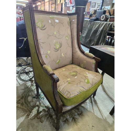 142 - Beautifully upholstered fireside armchair