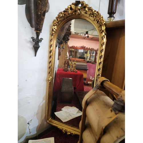 236 - Beautifully framed wall mirror standing approx 69cm tall