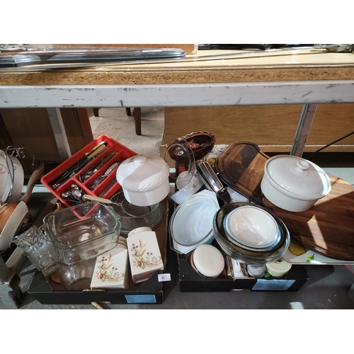 45 - Huge joblot of kitchenalia including storage jars, cutlery, pots & pans and so much more. Ideal for ... 