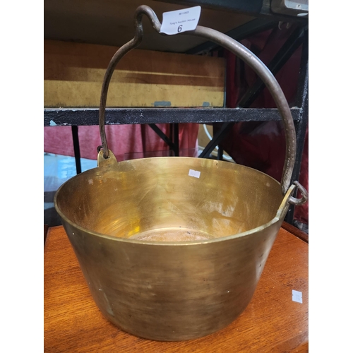 6 - Lovely old brass solid fireside bucket