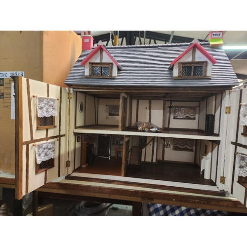 328J - Stunning scratch built dolls house 33'' long 25'' tall